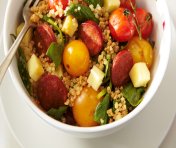 Salade de tomates cerises grill&eacute;es au Cheddar